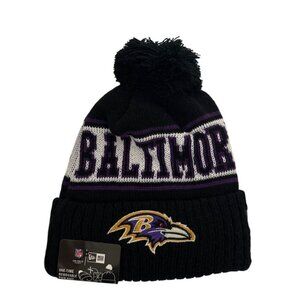 New Era Baltimore Ravens NFL On Field Removeable Pom Beanie Football Athleisure